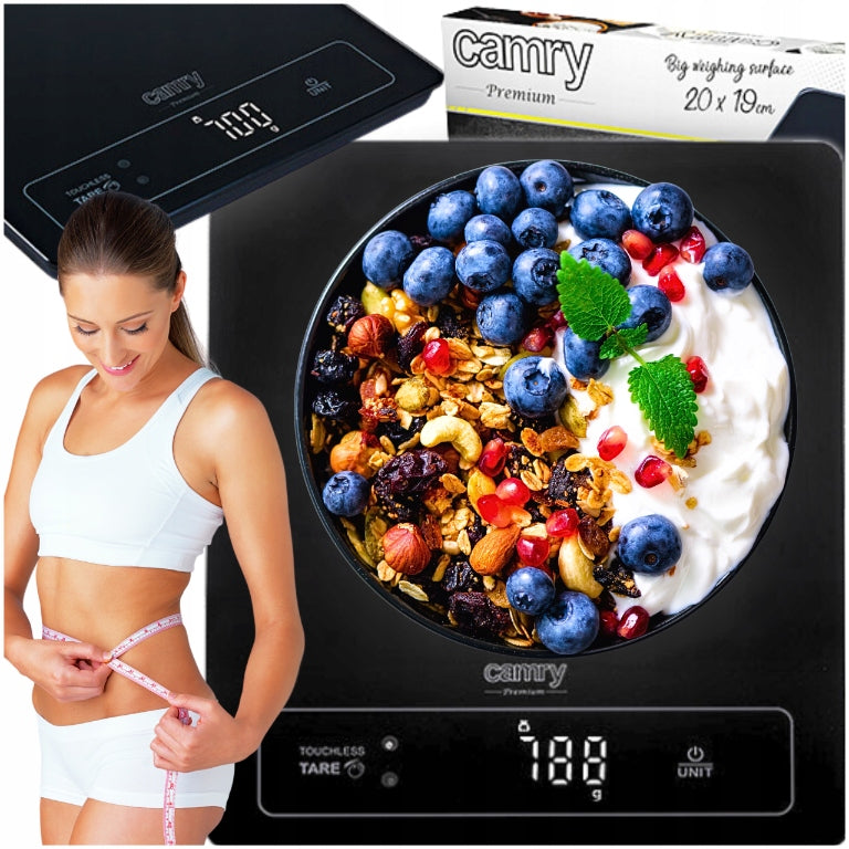 Elektroninės virtuvinės svarstyklės 15kg LED bekontaktis taravimas