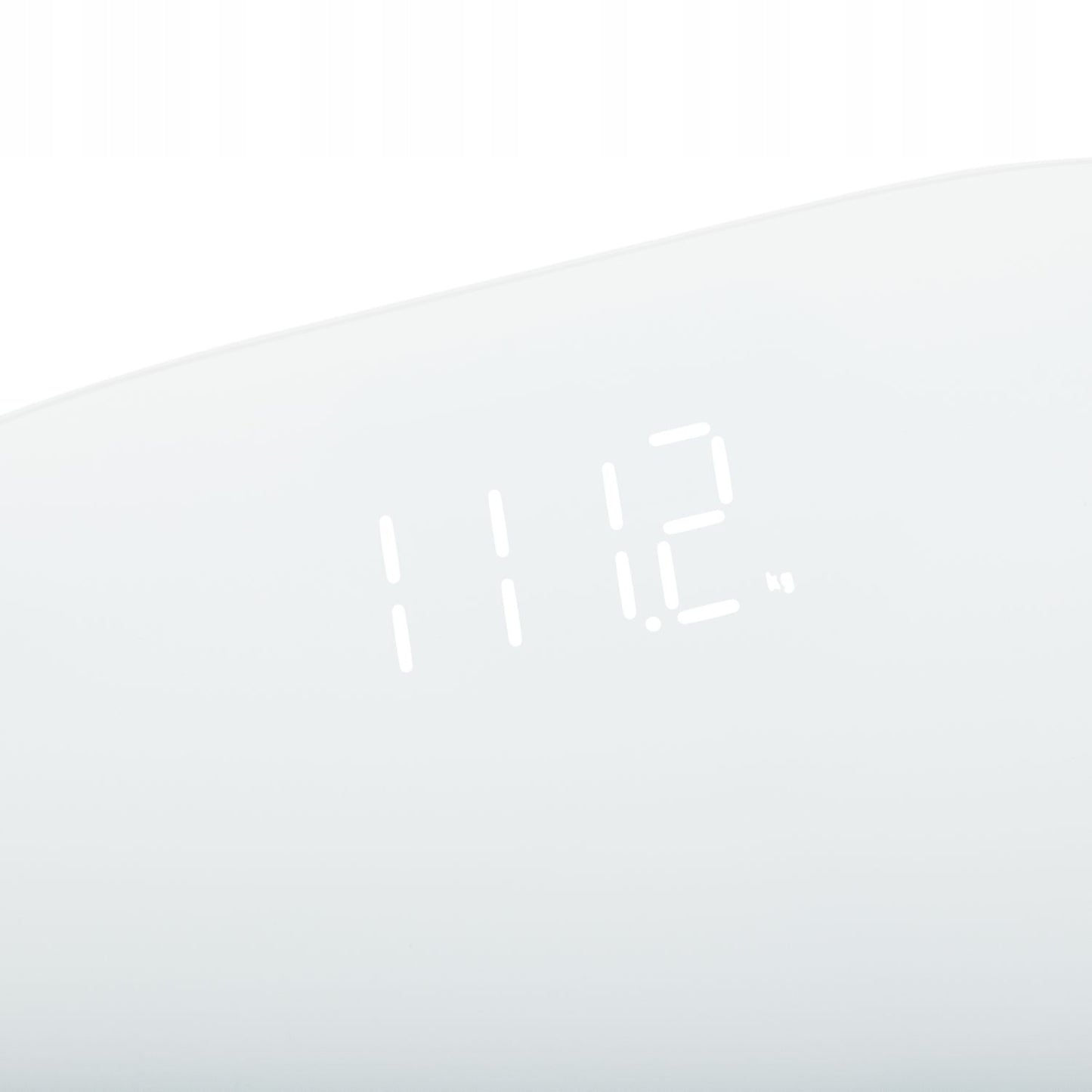 Elektroninės stiklinės vonios svarstyklės, tikslumo iki 180kg, grynos baltos spalvos, LED