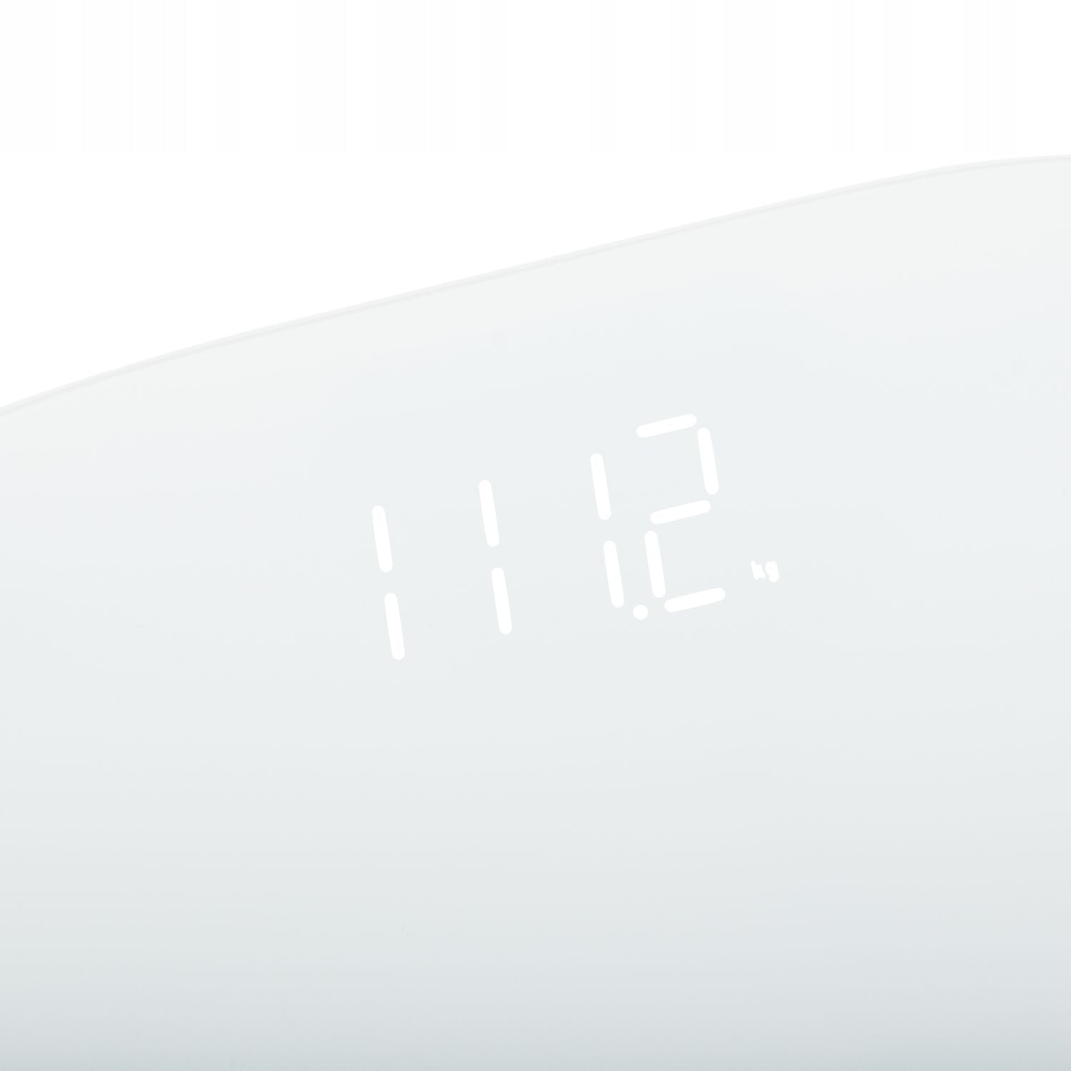 Elektroninės stiklinės vonios svarstyklės, tikslumo iki 180kg, grynos baltos spalvos, LED