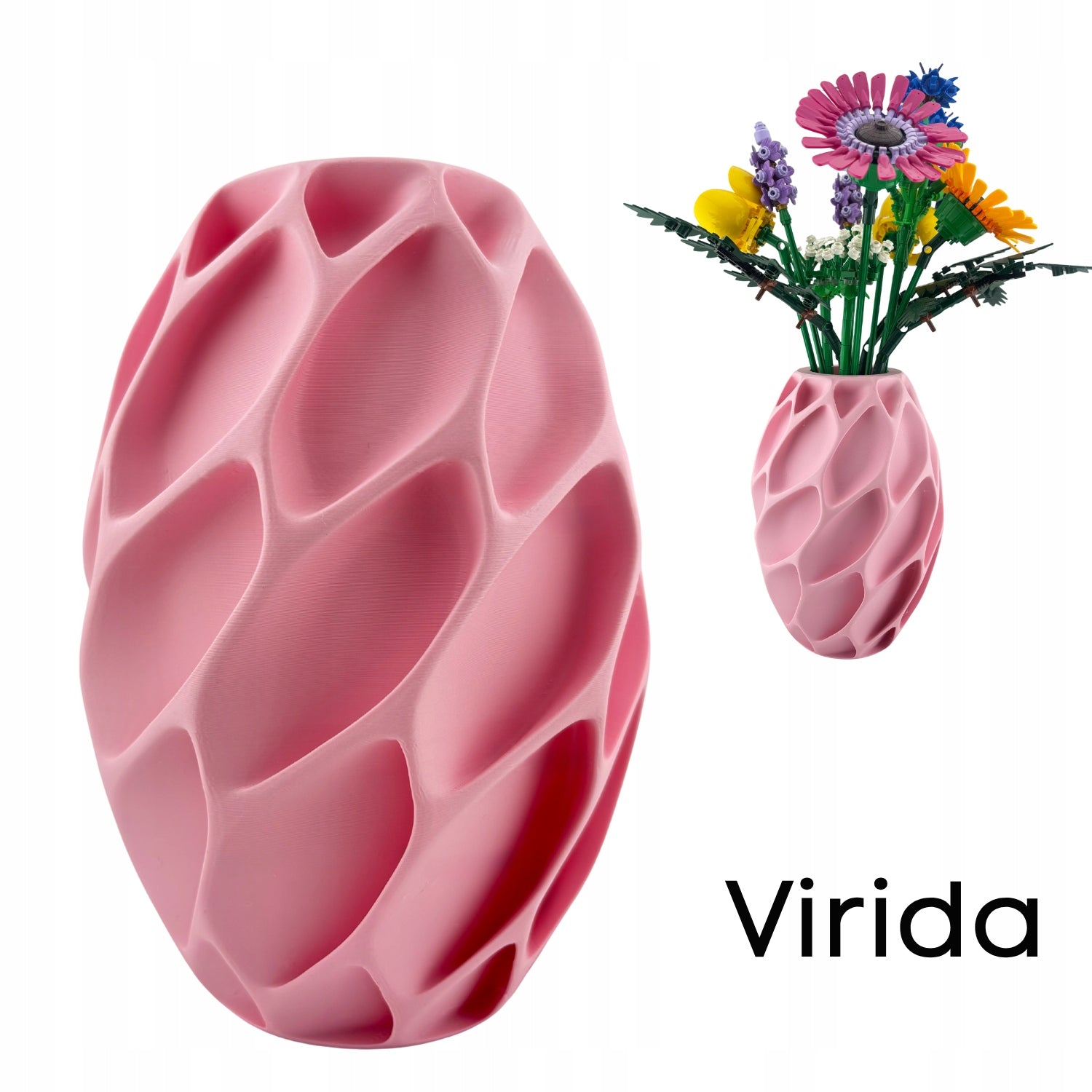 VAIZDINGAS VAZONAS ROŽINIS, skirtas LEGO ICONS BOTANICAL