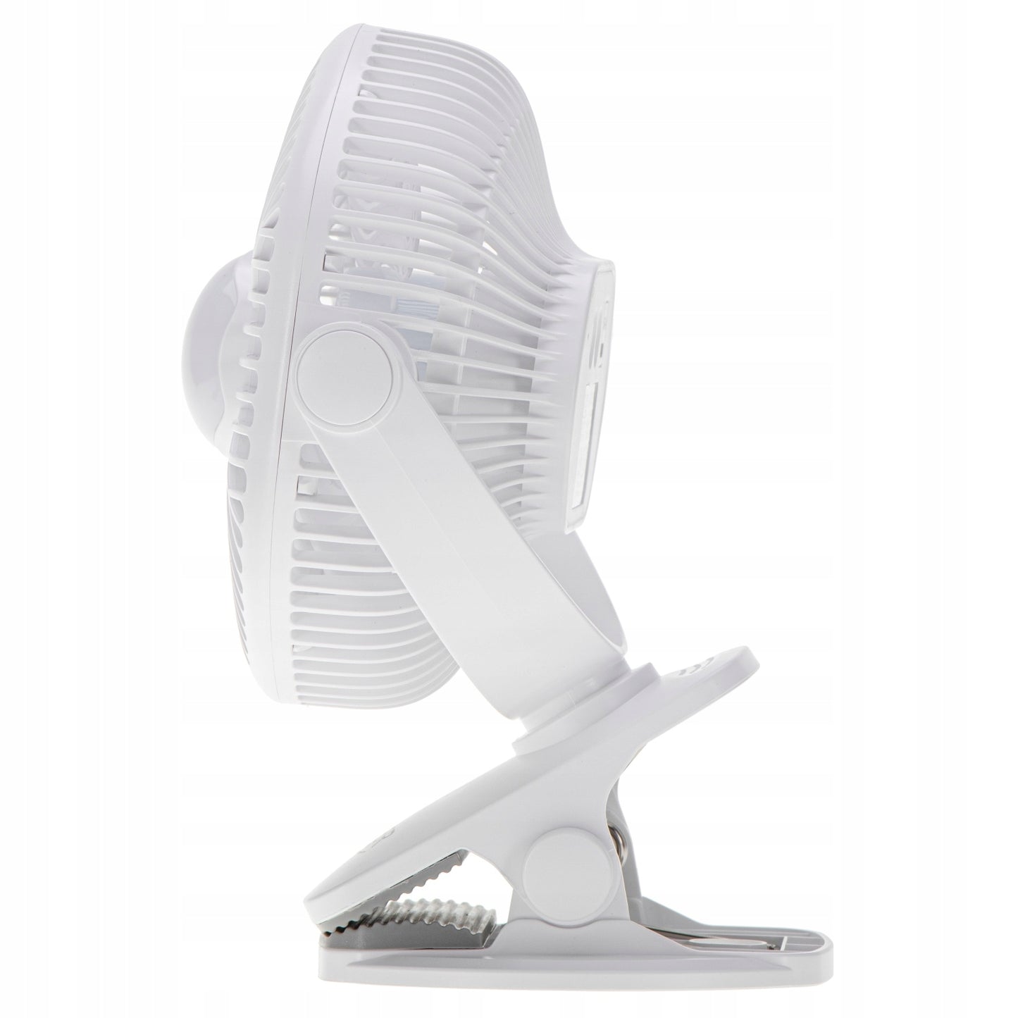 Mini stalo ventiliatorius, akumuliatorinis, su spaustuku, 3 greičių, LED, namams ir sodui