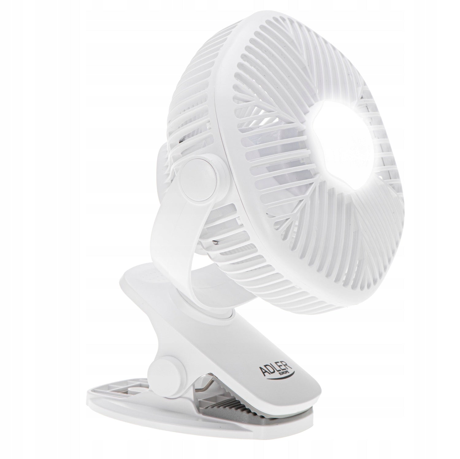 Mini stalo ventiliatorius, akumuliatorinis, su spaustuku, 3 greičių, LED, namams ir sodui