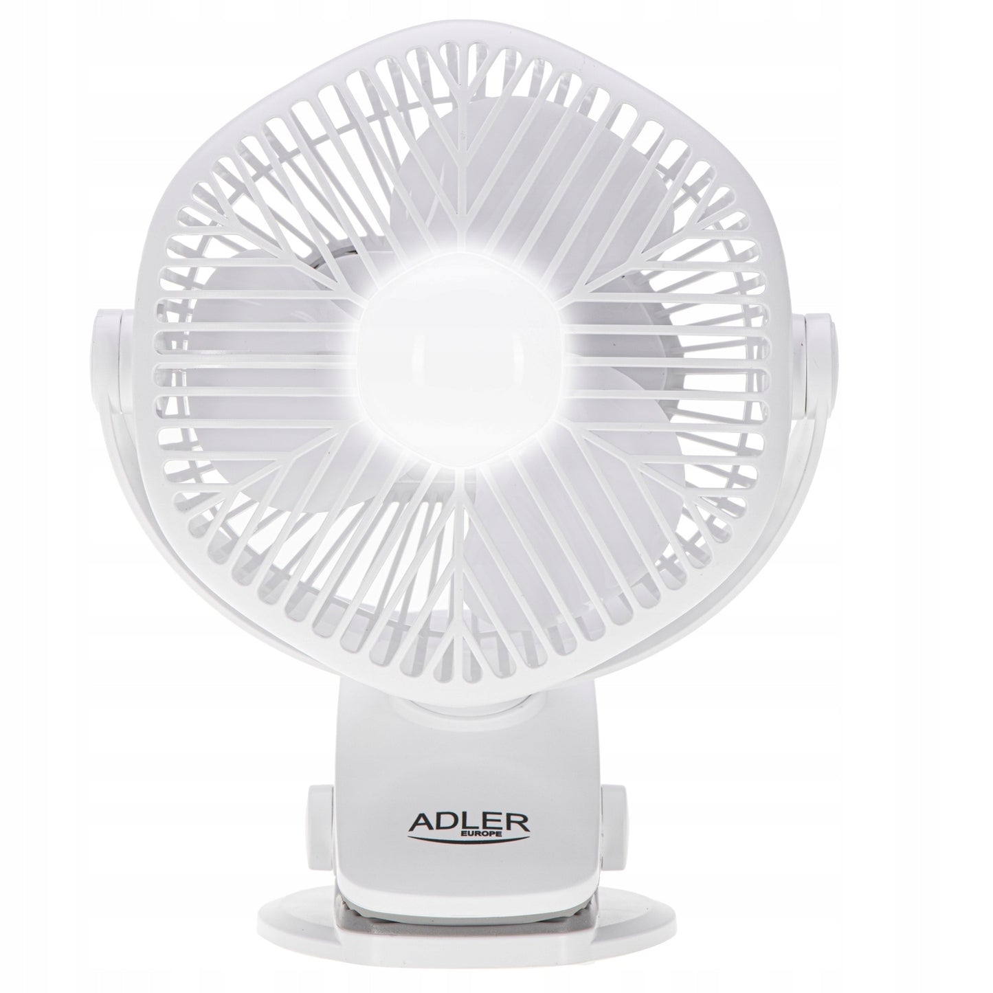 Mini stalo ventiliatorius, akumuliatorinis, su spaustuku, 3 greičių, LED, namams ir sodui