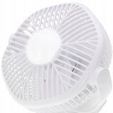 Mini stalo ventiliatorius, akumuliatorinis, su spaustuku, 3 greičių, LED, namams ir sodui