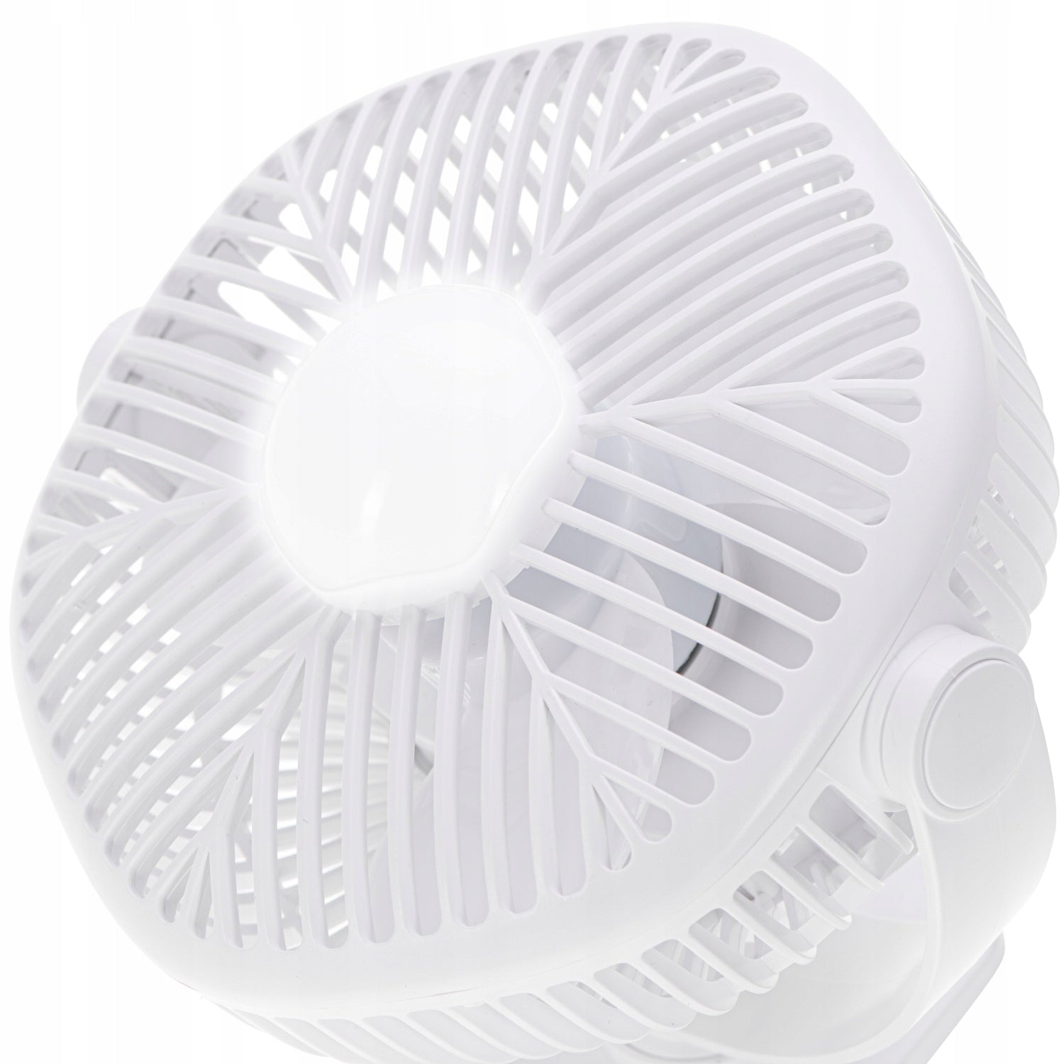 Mini stalo ventiliatorius, akumuliatorinis, su spaustuku, 3 greičių, LED, namams ir sodui