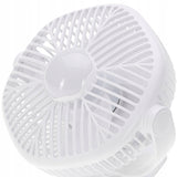 Mini stalo ventiliatorius, akumuliatorinis, su spaustuku, 3 greičių, LED, namams ir sodui