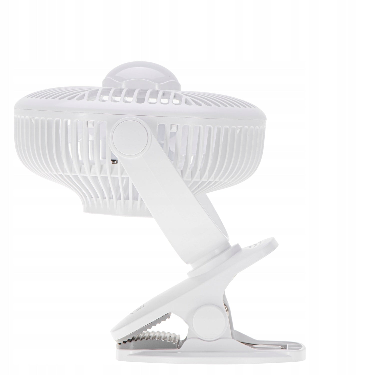 Mini stalo ventiliatorius, akumuliatorinis, su spaustuku, 3 greičių, LED, namams ir sodui