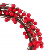 Kalėdinis vainikas iš šermukšnių uogų 25cm Raudona Dekoratyvinė puošmena