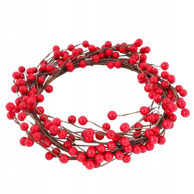 Kalėdinis vainikas iš šermukšnių uogų 25cm Raudona Dekoratyvinė puošmena