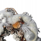 Kalėdinis vainikas durų dekoracija 26 cm baltas Paruošta puošmena