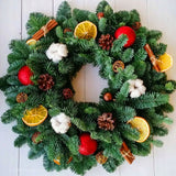 Kalėdinis vainikas durų dekoracija 26 cm baltas Paruošta puošmena