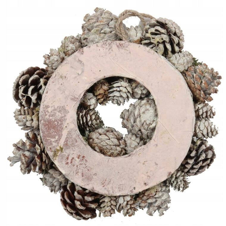 Kalėdinis vainikas, durų dekoracija, 26 cm, sidabro ir rudos spalvos, šventinė puošmena