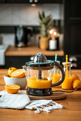 Elektrinė citrusinių vaisių sulčiaspaudė virtuvei, 60W, dvikryptė, 2 kūgiai, 1L talpa