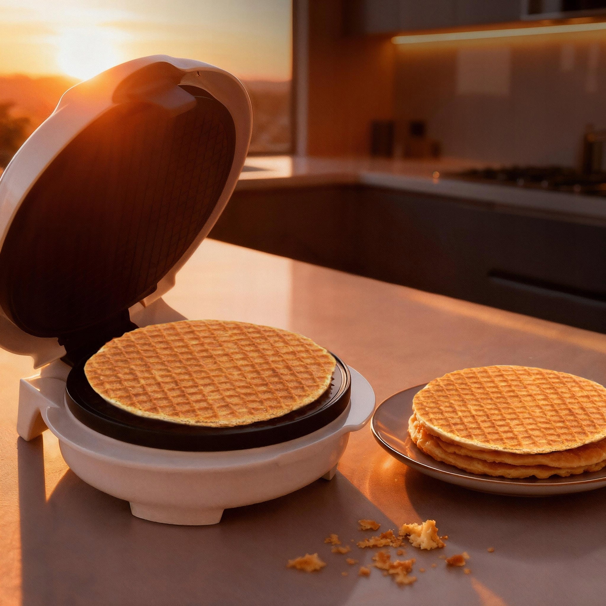 Vaflinė ragučių, vamzdelių, dubenėlių, nepridegančios plokštelės, galinga 1500W