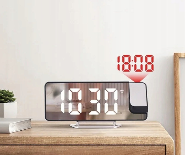 ELEKTRONINIS SKAITMENINIS ŽADINTUVAS SU LED PROJEKTORIUMI VEIDRODIS TERMINOMĖTRIS