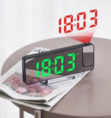 ELEKTRONINIS ŽADINTUVAS SU SKAITMENIU, LED PROJEKTORIUMI, VEIDRODŽIU IR TERMOMETRU