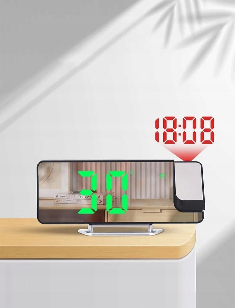 ELEKTRONINIS SKAITMENINIS ŽADINTUVAS SU LED PROJEKTORIUMI VEIDRODIS TERMINOMĖTRIS