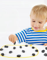 40vnt. magnetinių akmenukų rinkinys; magnetai; raištelis; edukacinis žaidimas vaikams