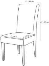 4 VNT. VELIŪRINĖ KĖDĖS DĖKLŲ KOMPLEKTAS UNIVERSALUS KĖDĖMS OEKO TEX RUDOS SPALVOS