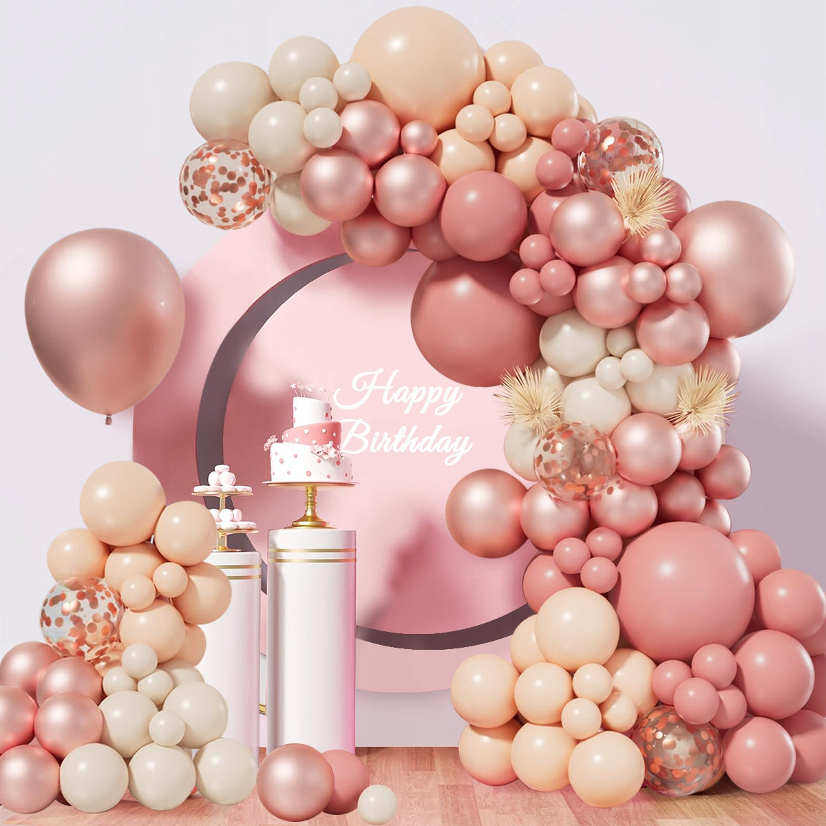 ROŽINIŲ BALIONŲ RINKINYS KRIKŠTYNOMS, METINĖMS, KŪDIKIO VAKARĖLIUI, MERGAIČIŲ GIRliANDA 102