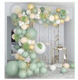 ŽALIAUKŠČIŲ IR AUKSO BALIONŲ RINKINYS BOHO KRIKŠTYNOS METINĖS JŪSŲ VAIKO GIMTADIENIO ŠVENTĖ