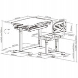 Vaikiško rašomojo stalo ir kėdės rinkinys su REGULIUOJAMAUKŠČIU Spacetronik mėlynas
