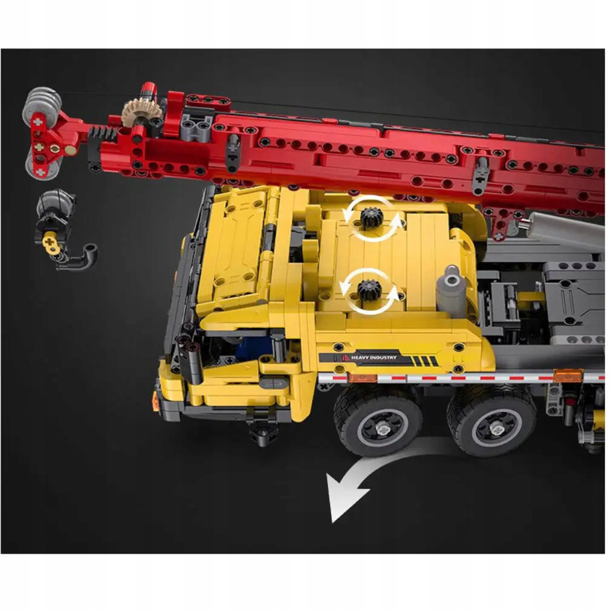CaDA konstruktoriaus rinkinys, didelis sunkvežimis su mobiliuoju kranu, 1831 detalė