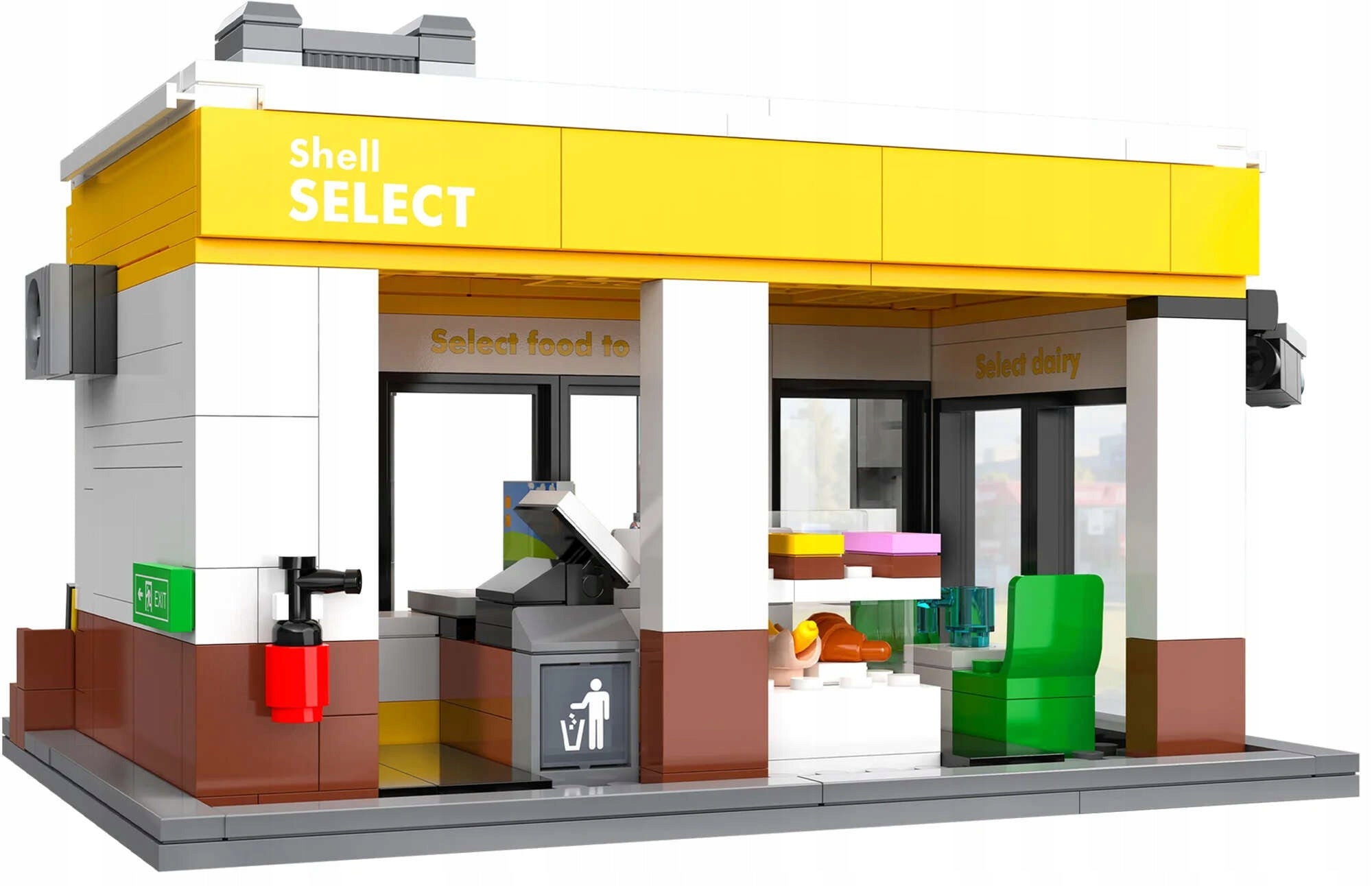 Rinkinys CADA Konstrukciniai blokeliai Shell Degalinė Automobilių plovykla