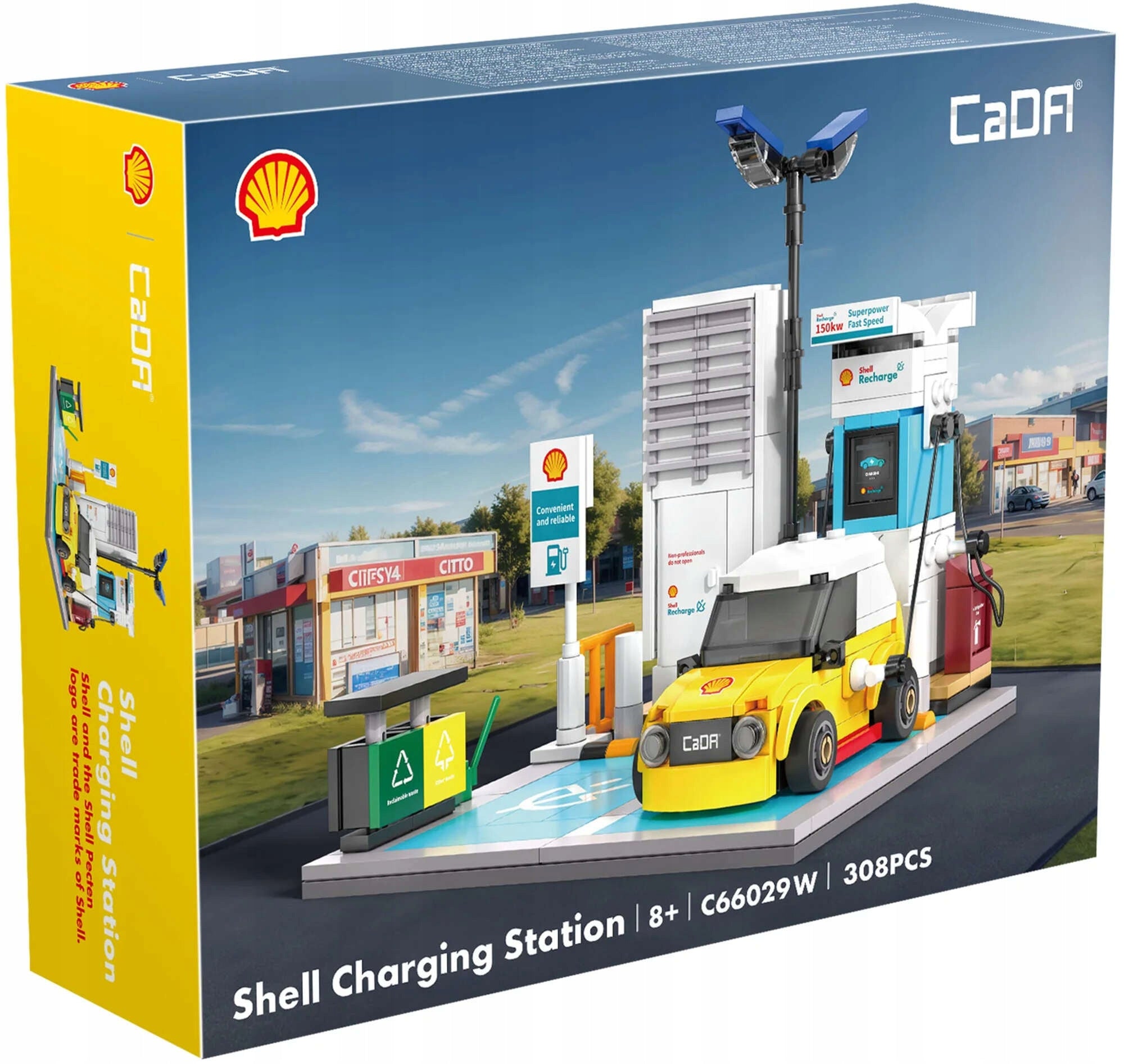 Rinkinys CADA Konstrukciniai blokeliai Shell Degalinė Automobilių plovykla