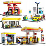 Rinkinys CADA Konstrukciniai blokeliai Shell Degalinė Automobilių plovykla