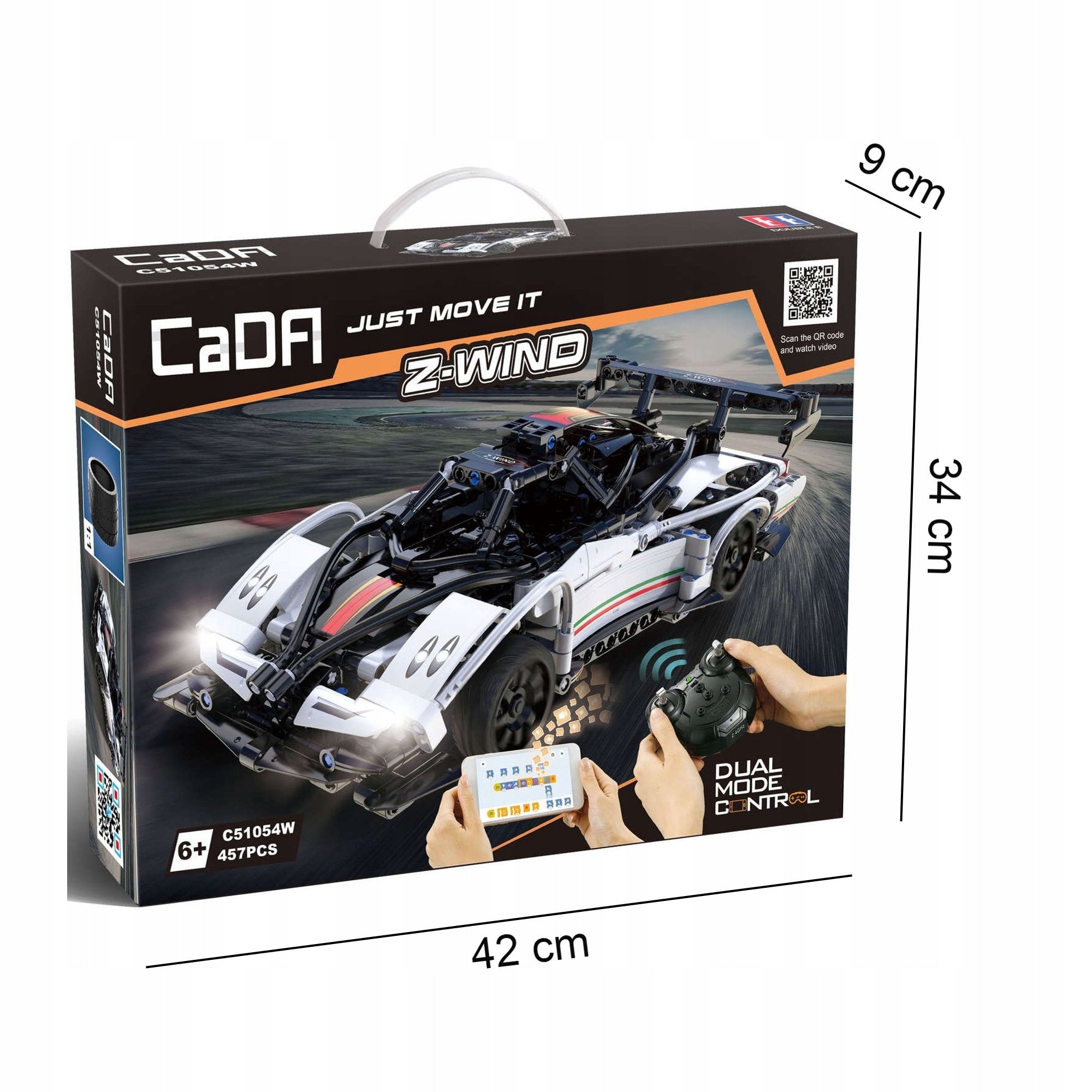 Rinkinys CADA konstruktoriaus Super automobilis, valdomas nuotoliniu būdu RC, 457 el.