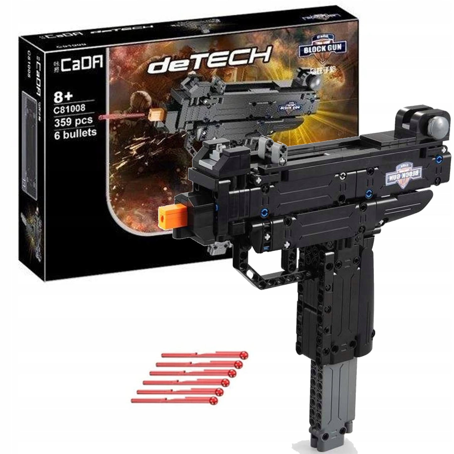 Konstrukcinis kaladėlių rinkinys CADA Ginklo Pistoletas Micro UZI Šaudantis