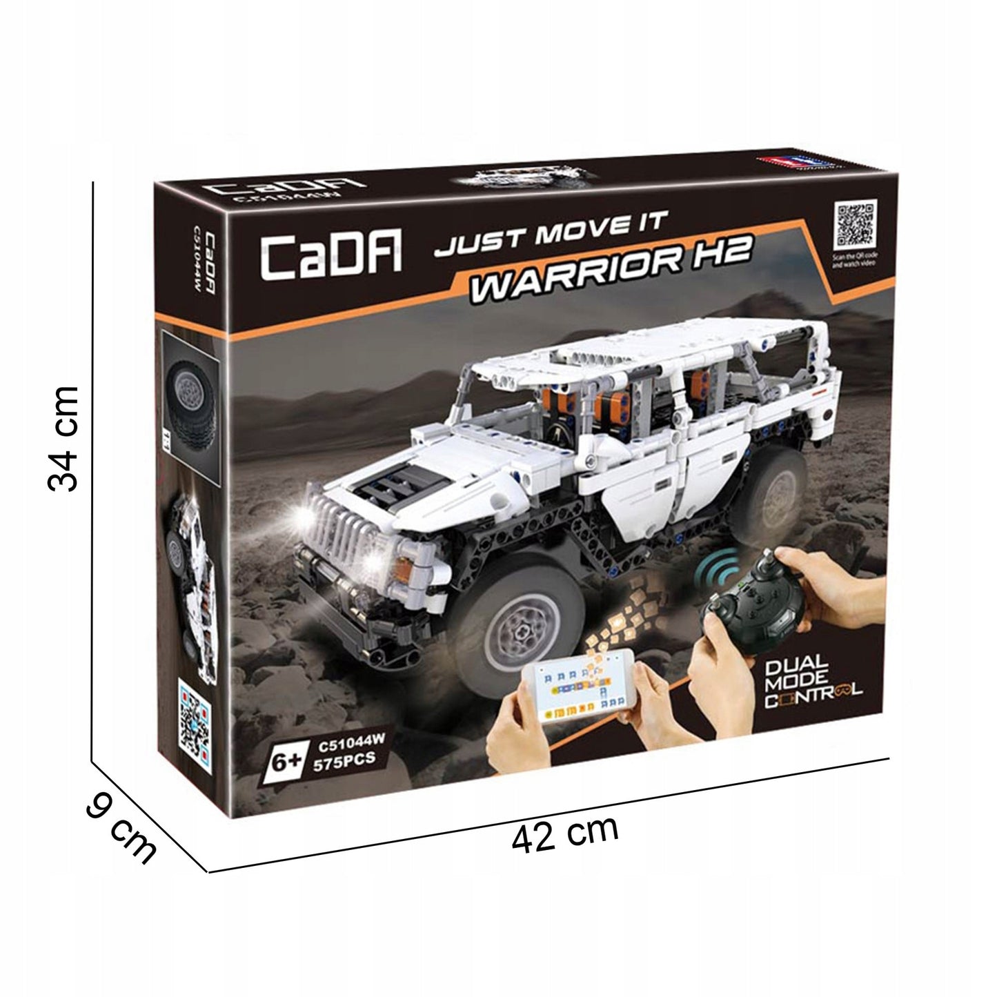 Statybinių kaladėlių rinkinys CADA TRANSPORTAS WARRIOR H2 DVIGUBO REŽIMO VALDYMAS