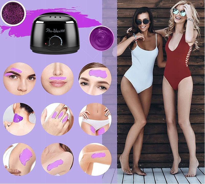 Vaško depiliavimo rinkinys, vaško šildytuvas, 6x kietas vaškas granulėse