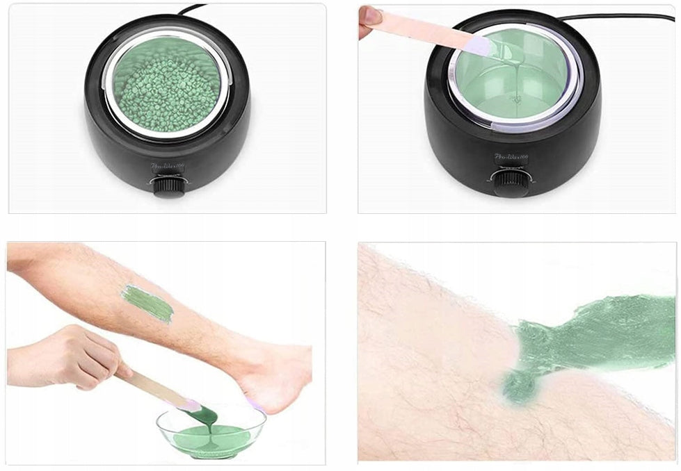 Vaško depiliavimo rinkinys, vaško šildytuvas, 6x kietas vaškas granulėse