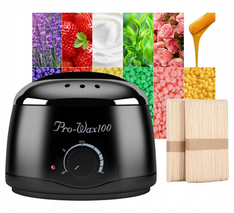 Vaško depiliavimo rinkinys, vaško šildytuvas, 6x kietas vaškas granulėse