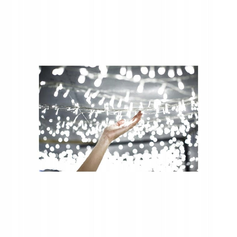 Lauko girliandos 1000 LED 50 m Laikmatis ir Valdiklis Šaltos baltos