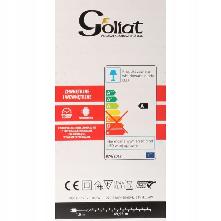 Lauko girliandos 1000 LED 50 m Laikmatis ir Valdiklis Šaltos baltos