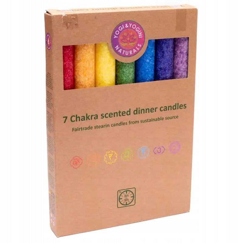 Kvepiančios vakarienės žvakės – 7 čakrų rinkinys