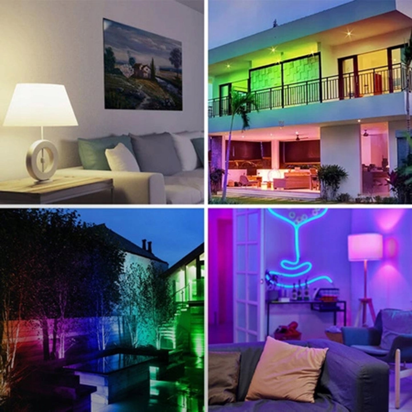 LED E27 A60 9W = 60W RGB TUYA pritemstamas Išmanusis WiFi SMART lemputė