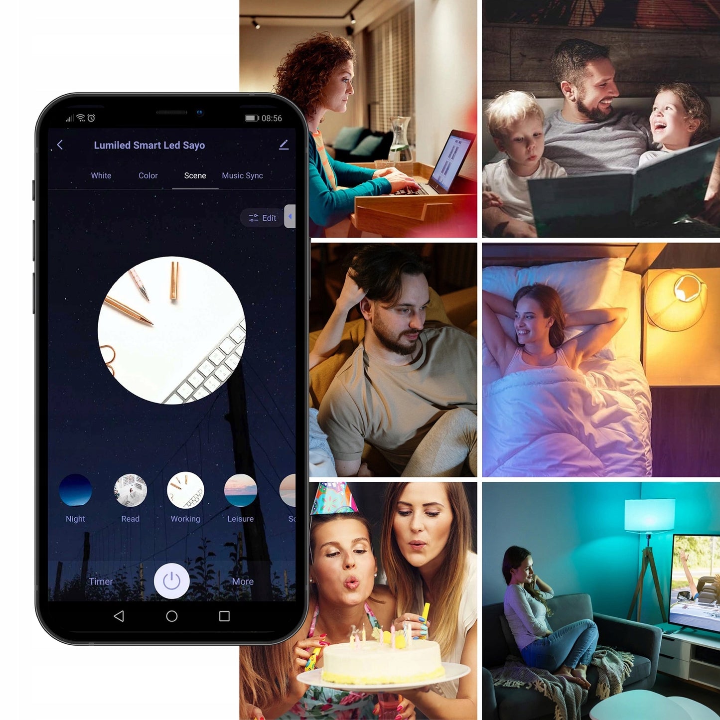 LED E27 A60 9W = 60W RGB TUYA pritemstamas Išmanusis WiFi SMART lemputė