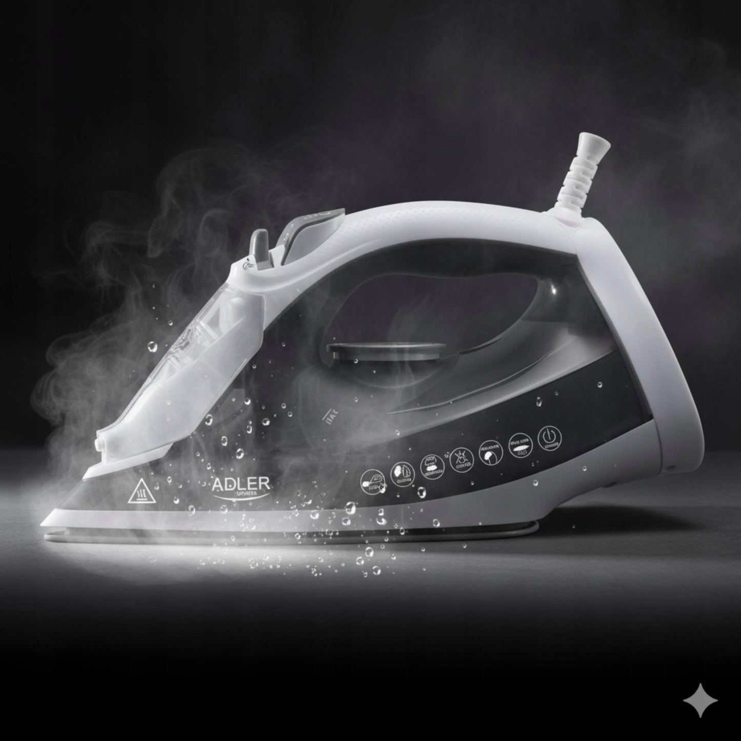 Galingas 2600W garinis lygintuvas Strażak su ANTI-CALC ir ANTI-DRIP funkcijomis, vertikaliam lyginimui