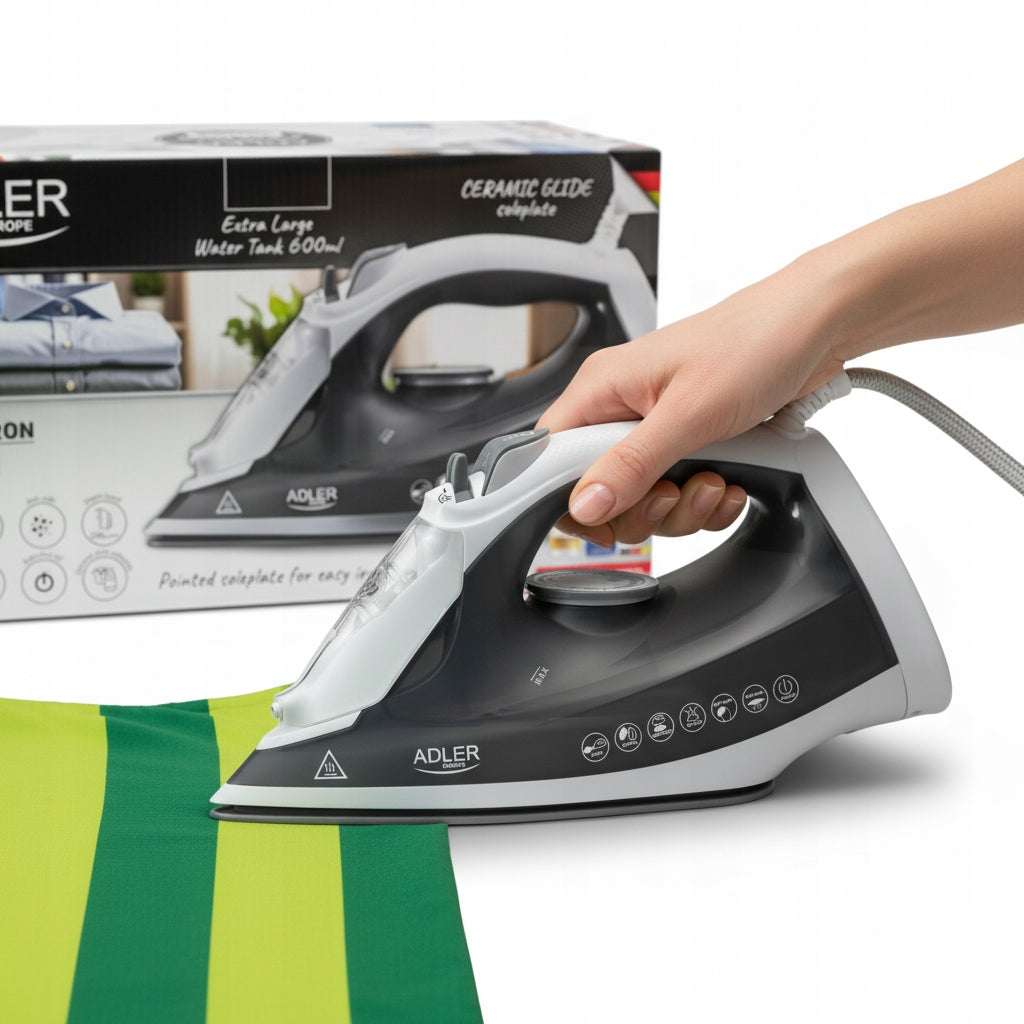 Galingas 2600W garinis lygintuvas Strażak su ANTI-CALC ir ANTI-DRIP funkcijomis, vertikaliam lyginimui