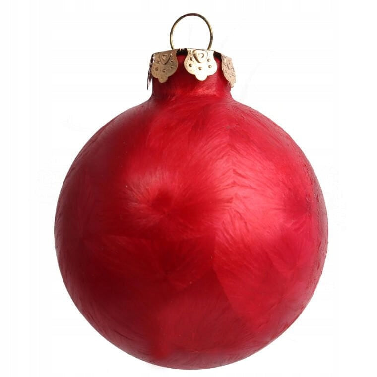 Rinkinys 18 raudonų stiklinių burbulų su viršūne Kalėdoms Papuošimas