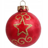 Rinkinys 18 raudonų stiklinių burbulų su viršūne Kalėdoms Papuošimas