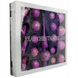 18 stiklinių burbulų rinkinys su viršūnėle, violetinis KALĖDOS ANT KALĖDINĖS EGLĖS