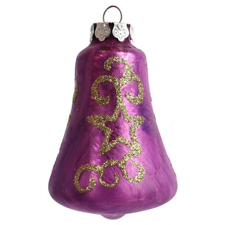 18 stiklinių burbulų rinkinys su viršūnėle, violetinis KALĖDOS ANT KALĖDINĖS EGLĖS