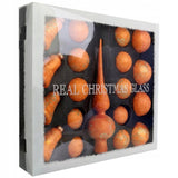 18 stikliniai burbulai su oranžiniu viršūne, Kalėdinė dekoracija