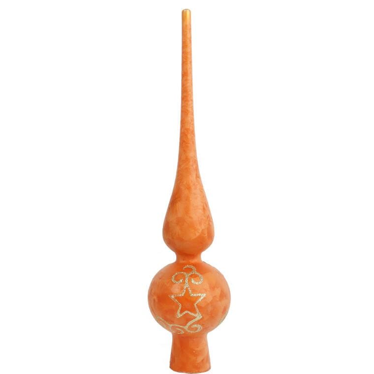 18 stikliniai burbulai su oranžiniu viršūne, Kalėdinė dekoracija