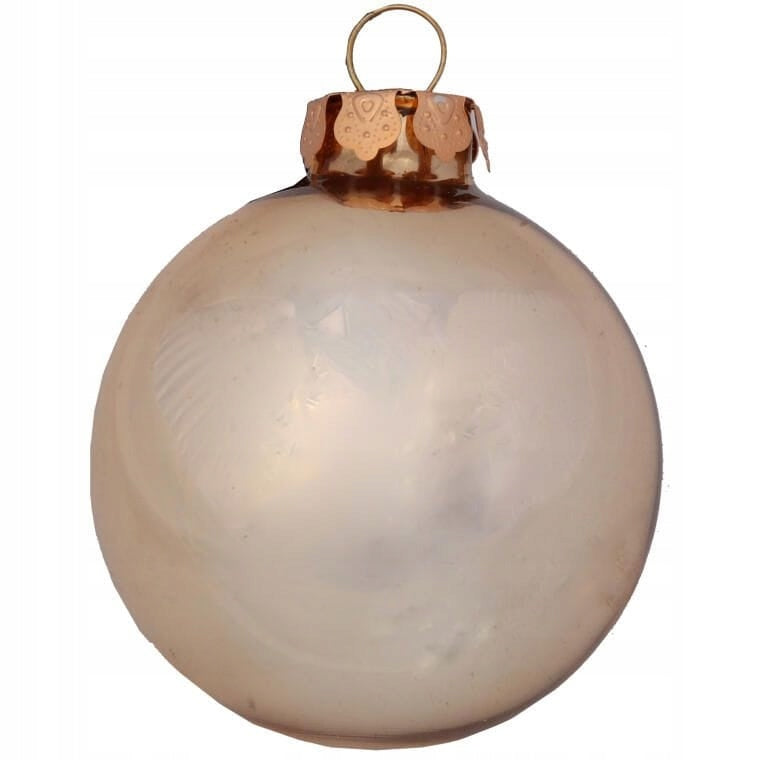 Rinkinys 18 stiklinių kalėdinių kamuoliukų su auksine viršūne II KALĖDINĖMS DEKORACIJOMS